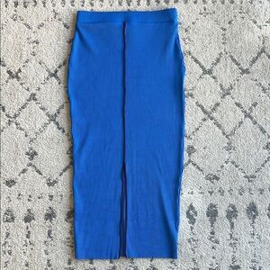 Zara Blue Maxi Pencil Skirt with Slit